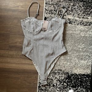 NWT H&M Gingham Bodysuit size Medium
